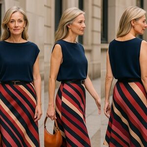 DVF Diane von Furstenberg Nevaeh Sleeveless Boxy Wool-Cashmere Sweater Navy M/L